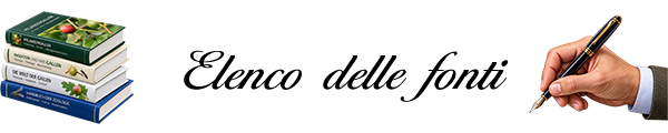 Galle vegetali - Elenco delle fonti